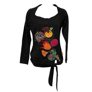 Mamatayoe Embroidered Embellished Long Sleeve Top